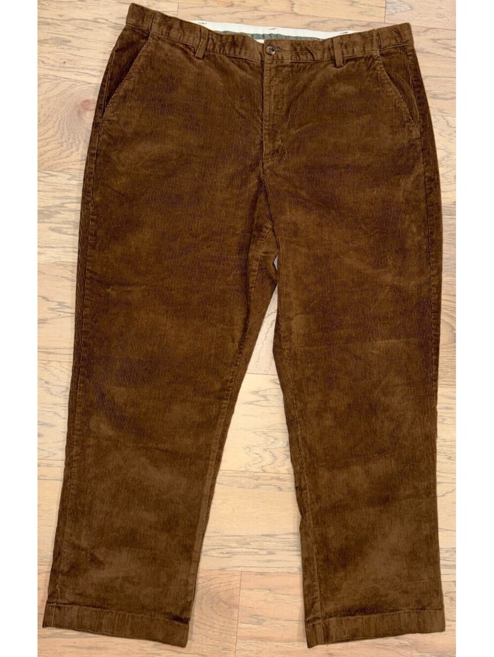 LL Bean Corduroy Pants Mens 40X30 Brown Comfort Waist Straight Leg Stretch Flat